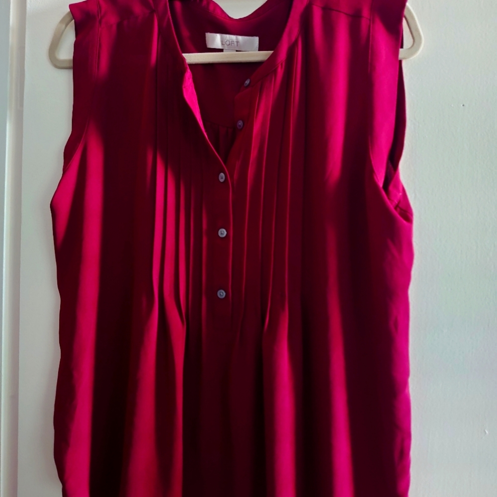 Maroon loft lightweight shell blouse